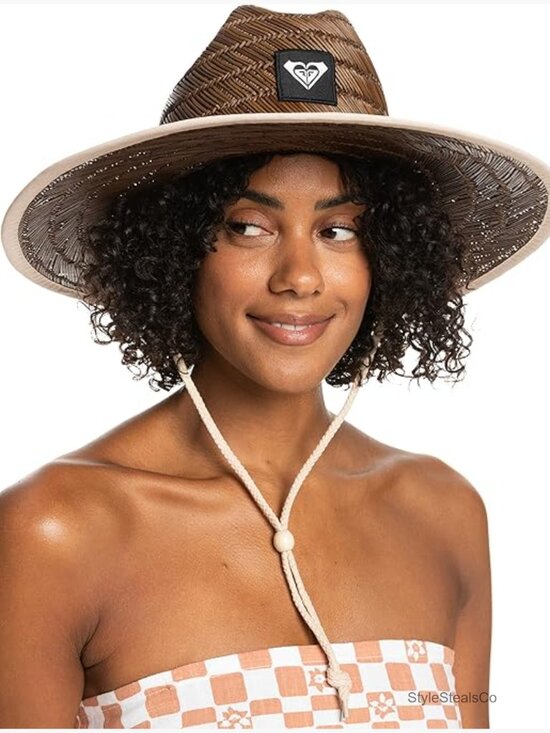 Woven Straw Sun Hat Wide Brim Adjustable Chin Strap UV Protection Beach Vacation main image 5
